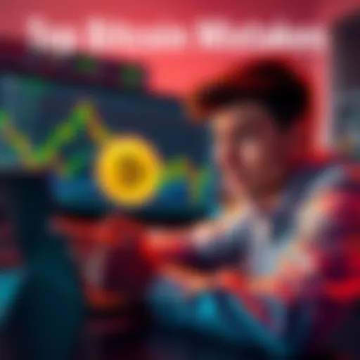 A person looking worried while examining a Bitcoin investment chart with a laptop and phone, symbolizing common investor mistakes.