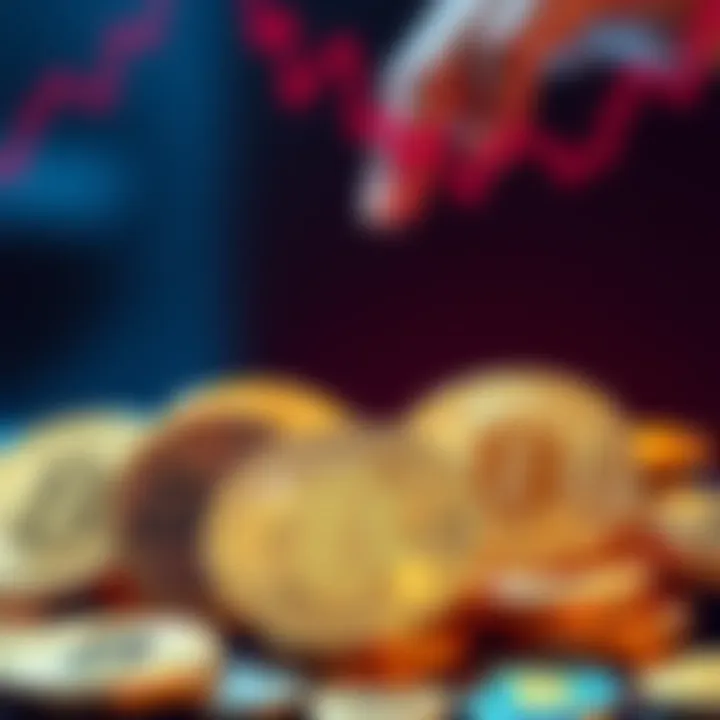 Illustration of Bitcoin symbols with privacy icons representing mixers and secure transactions