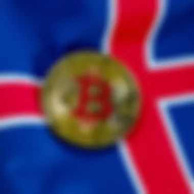 A Bitcoin symbol alongside the Norwegian flag, representing Norway's investment in Bitcoin through the Oil Fund.