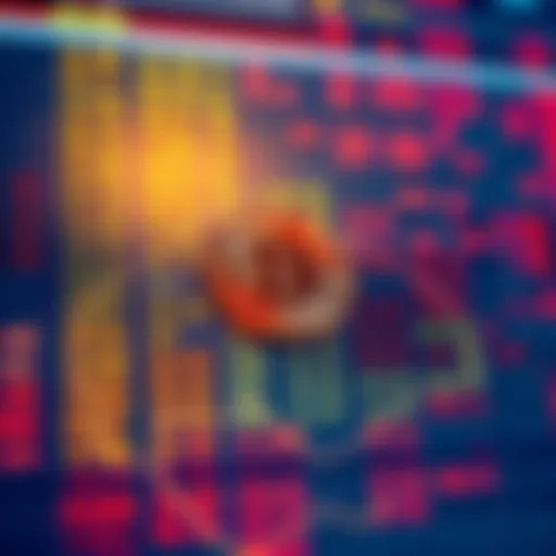 Illustration showing a digital spreadsheet filled with numbers representing Bitcoin transactions.