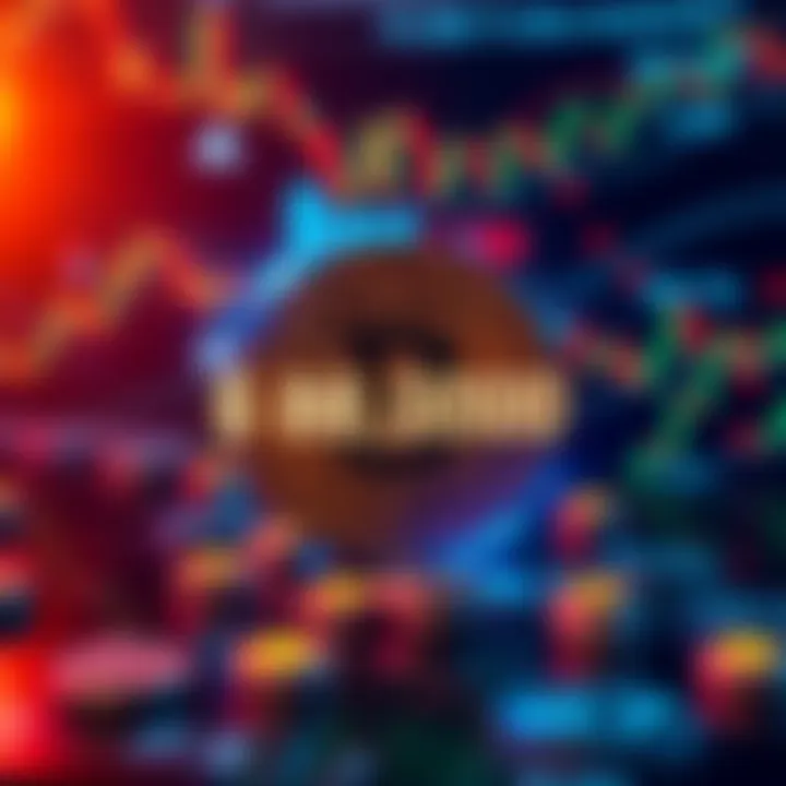 A digital representation of Bitcoin with a price tag showing $80,000, surrounded by stock market graphs and financial icons, emphasizing investment decisions.