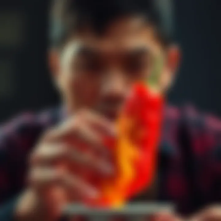 A person preparing to eat a Carolina Reaper pepper as a challenge if Bitcoin doesn't reach the price prediction by 2033.