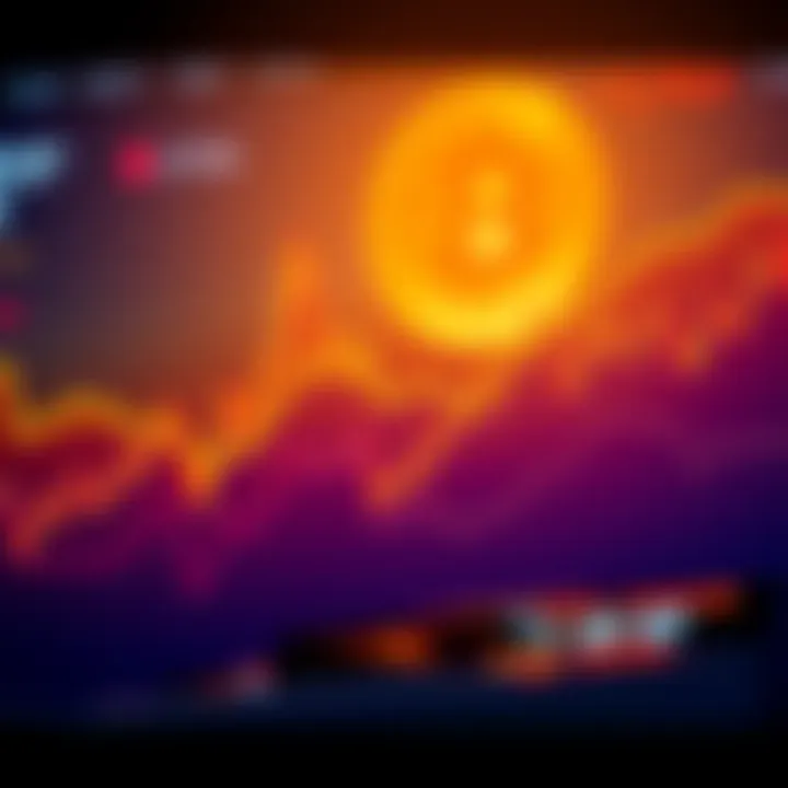 A Bitcoin price chart showing a sideways trend with horizontal lines representing stagnation.