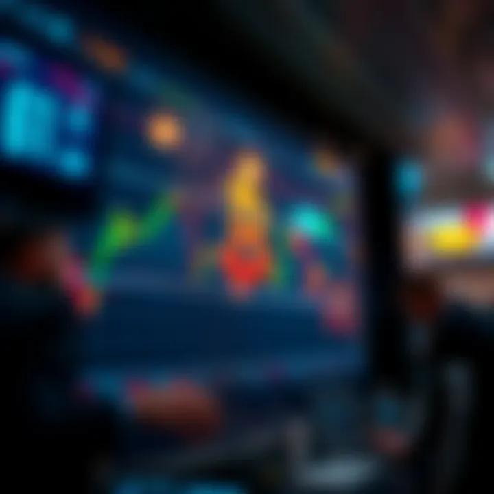 A chart showing Bitcoin's price dropping with bearish indicators and traders looking worried.
