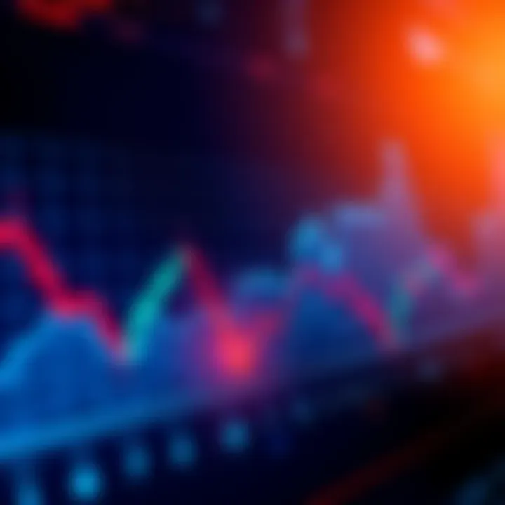 Bitcoin price decline chart A chart showing a downward trend in Bitcoin prices with a red line indicating decline
