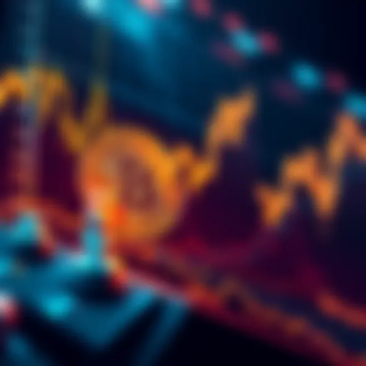 A visual representation of Bitcoin's price dropping steeply, showing a downward trend amidst market changes.