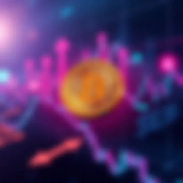 A graphic showing Bitcoin's price drop to $65,000 with arrows indicating movement; investors are discussing buying or waiting.