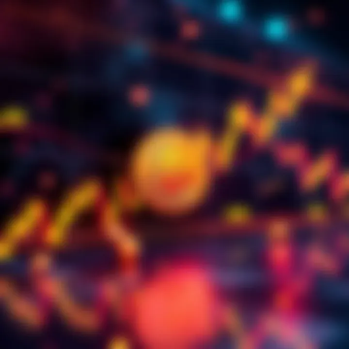 Graph showing Bitcoin price dropping with warning signs and market activity