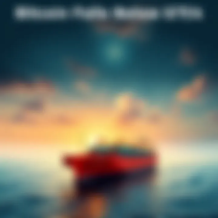 A visual representation of Bitcoin's decline below $75,000 alongside an empty Strait of Hormuz with no oil tankers in sight