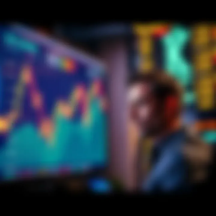 Bitcoin Price Drop Graph showing Bitcoin price dropping to $59K, with a worried investor looking at the screen.