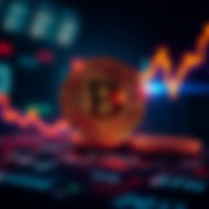 Graph showing a decline in Bitcoin prices with a potential buying symbol