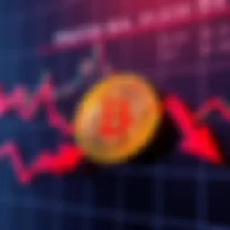 Bitcoin Price Drop Graph showing Bitcoin price dropping below $80k with red arrows indicating decline