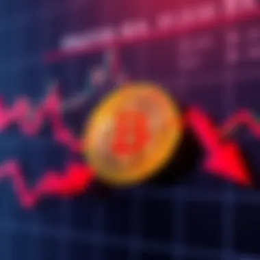 Bitcoin Price Drop Graph showing Bitcoin price dropping below $80k with red arrows indicating decline
