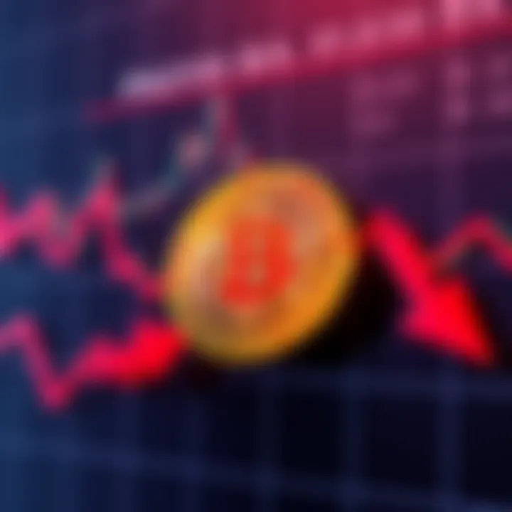 Bitcoin Price Drop Graph showing Bitcoin price dropping below $80k with red arrows indicating decline