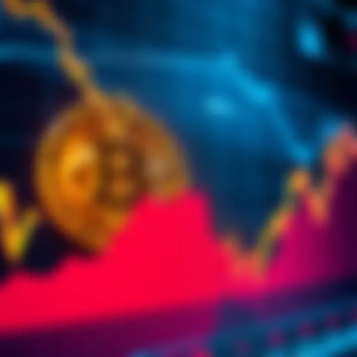 A chart showing a declining Bitcoin price alongside the Strategy stock logo, highlighting the recent market downturn.