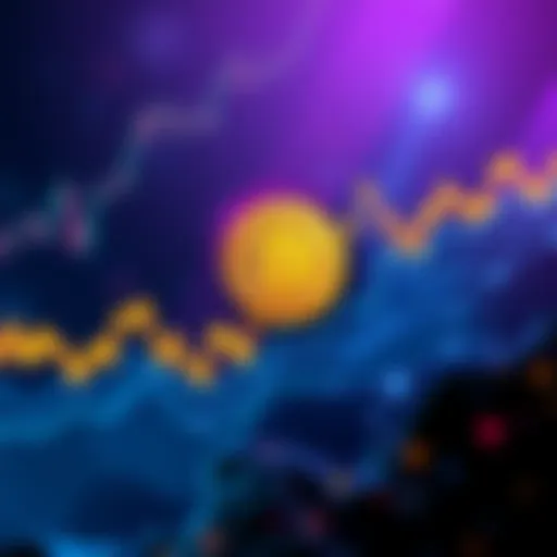 A line graph showing the fluctuating price of Bitcoin over time, representing wild market trends and emotions.