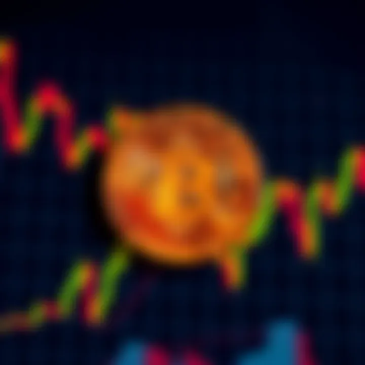 A Bitcoin symbol overlaid on a fluctuating price graph, showing volatility and resilience in the market.