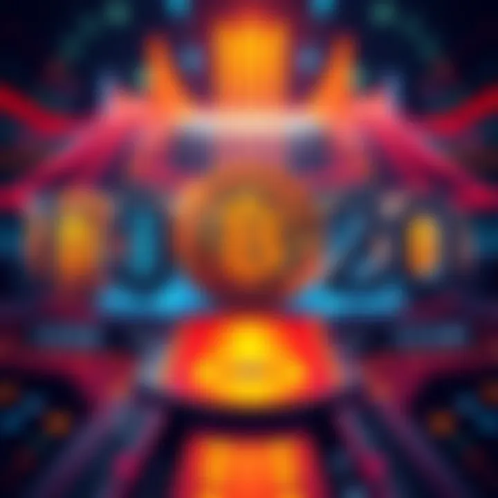 A futuristic graphic showing Bitcoin symbols with price tags ranging from 120K to 1.2M, symbolizing various predictions for 2030