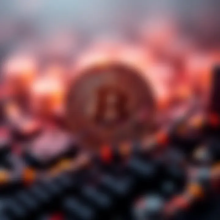 Bitcoin logo with a graph showing price near all-time high
