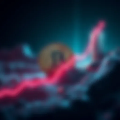 Bitcoin logo with upward trend graph representing price surge to $74.5K