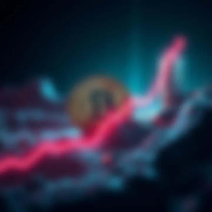 Bitcoin logo with upward trend graph representing price surge to $74.5K