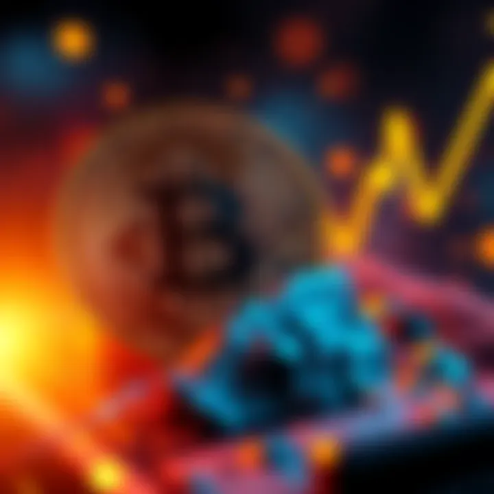 Bitcoin soaring with a graph showing upward trend, symbolizing rising institutional interest and potential price increase to $500K