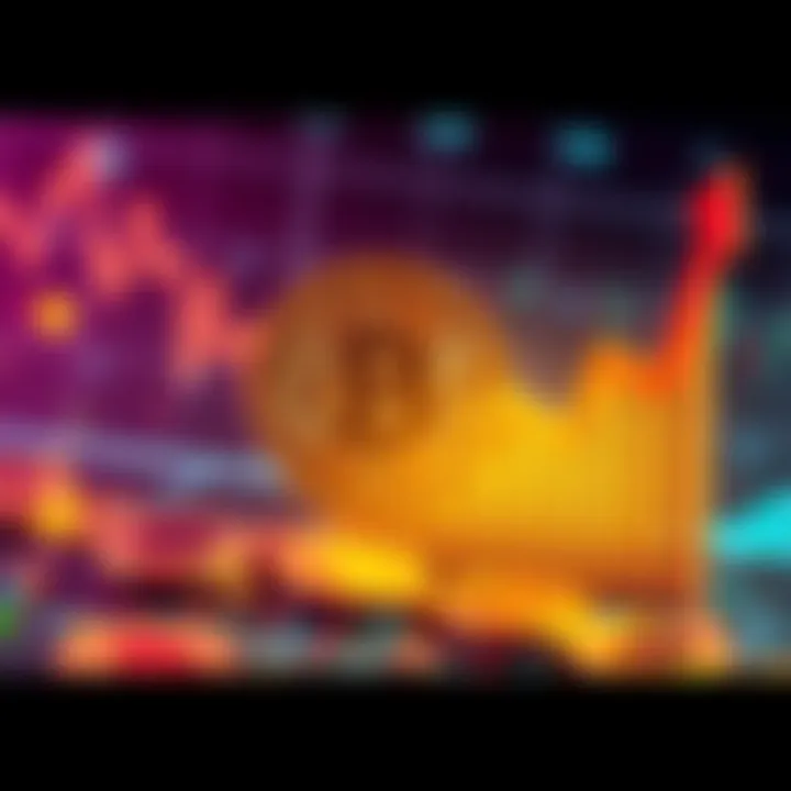An upward graph showing Bitcoin's price increase, with an illustration of Bitcoin coins and altcoins in the background, indicating market anticipation.