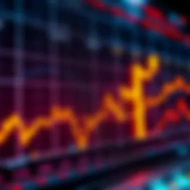 Chart showing fluctuations in Bitcoin prices with upward and downward arrows indicating potential future trends.