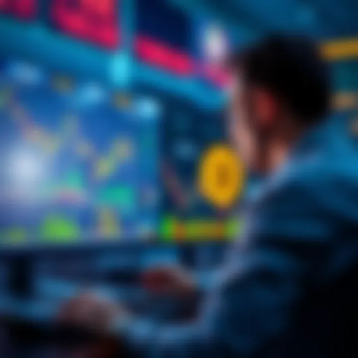 A person looking at a computer screen with Bitcoin charts and graphs, planning to buy BTC.