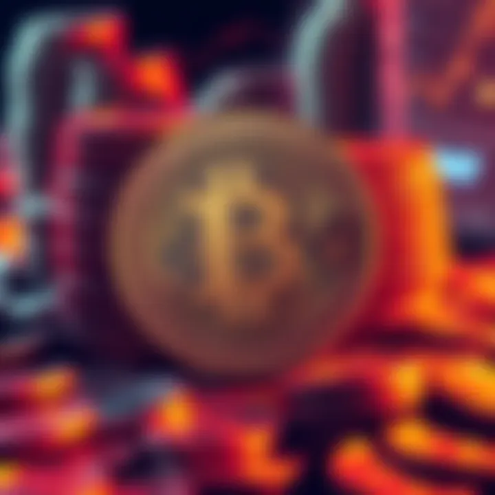 A large stack of Bitcoin coins representing a $105 million purchase, signaling market activity.