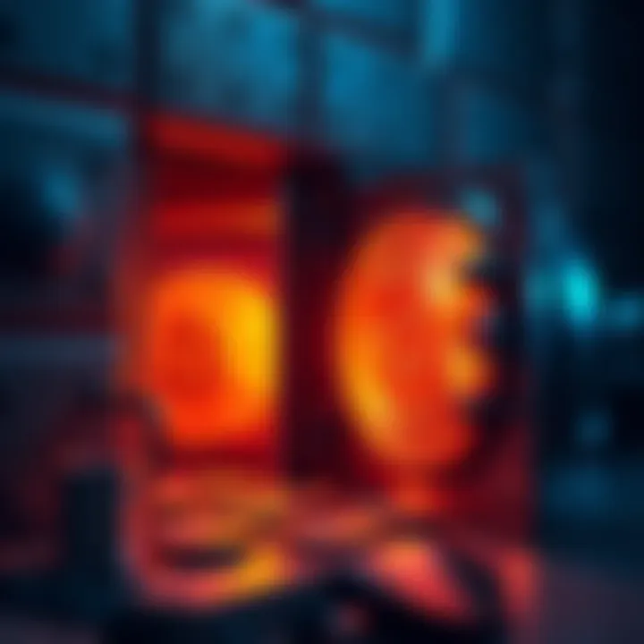 A graphic showing a bitcoin symbol next to a secure vault, representing buying and safeguarding cryptocurrency investments.