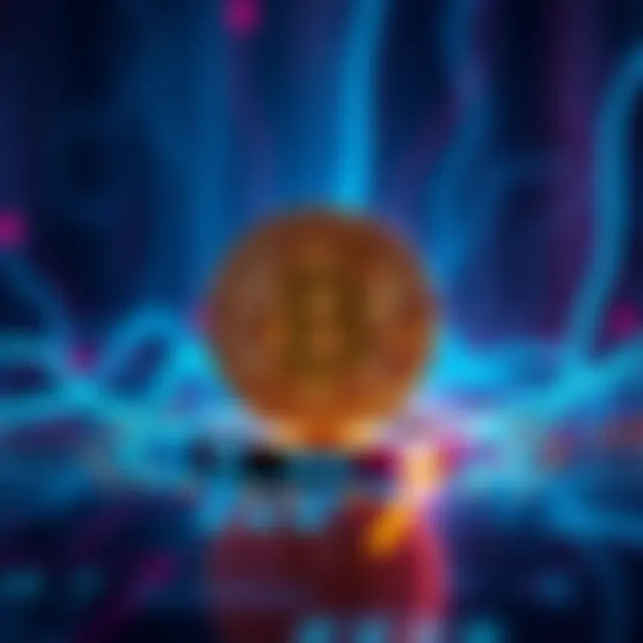 Bitcoin and Quantum Threat A visual representation of Bitcoin's logo alongside a quantum computer, depicting the threat quantum computing poses to Bitcoin's cryptography.