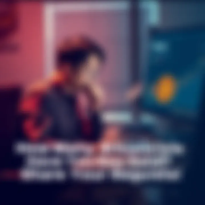 Individual sitting at a desk with a laptop, looking thoughtfully at Bitcoin performance charts and notes, showing emotions of regret and reflection on past sales.