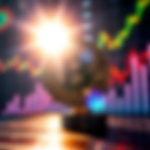 A glowing Bitcoin symbol with a backdrop of financial charts and rising graphs, symbolizing investment growth and optimism.
