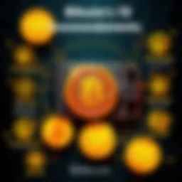 A visual representation of ten commandments for Bitcoin security, featuring a digital wallet, private keys, and symbols of Bitcoin, surrounded by icons representing security and information.