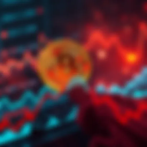 Graph showing a decline in bitcoin transactions resulting in losses
