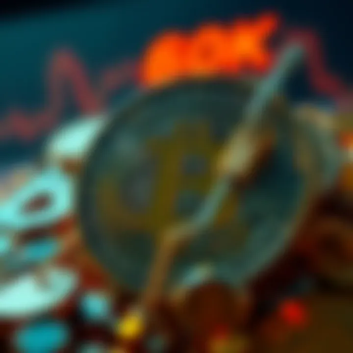 A visual representation of Bitcoin being sold with a price tag showing 60k, indicating market activity.