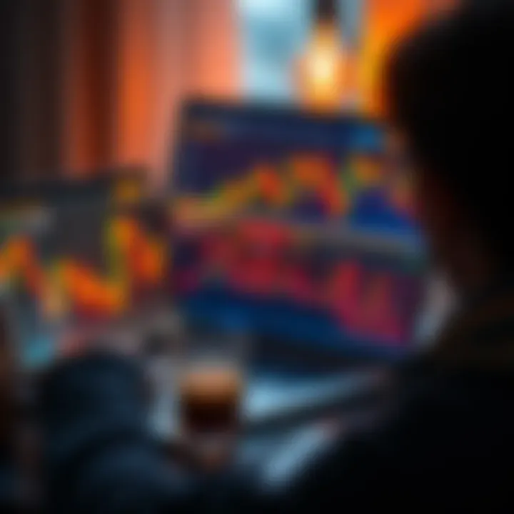 A person looking at a chart showing Bitcoin prices with a laptop and a coffee cup in the background, reflecting on their decision to sell some of their Bitcoin holdings.