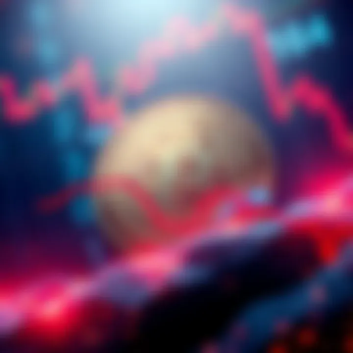 A visual representation of Bitcoin symbolizing strength in contrast to USDT's instability, with a fluctuating graph in the background indicating crypto market volatility.