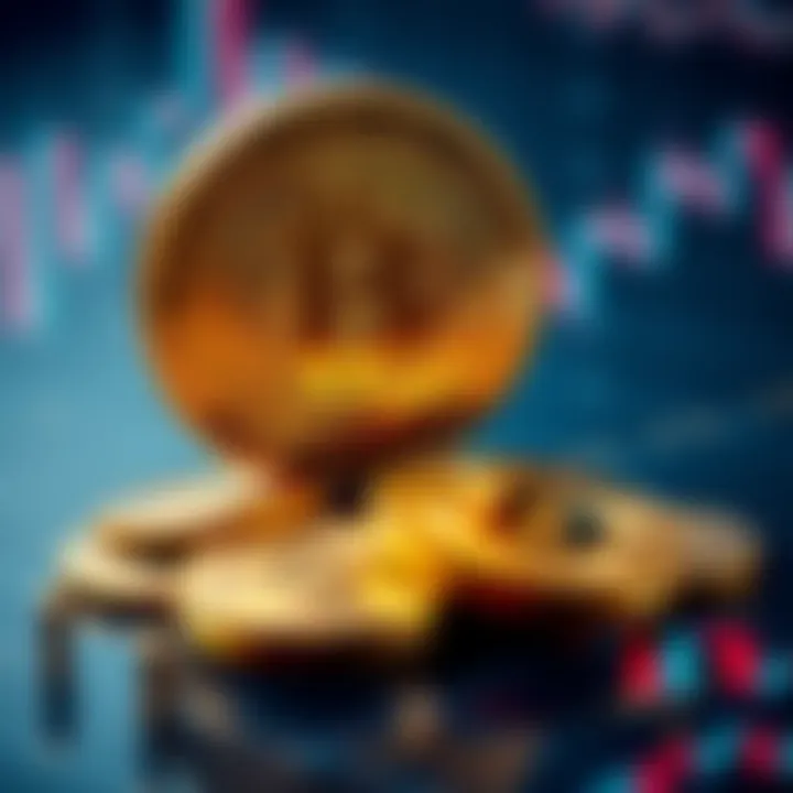 A visual representation of Bitcoin coins and charts illustrating market risks and strategies in cryptocurrency trading