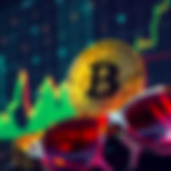 Bitcoin Struggles A graph showing Bitcoin's price decline compared to rising gold prices, symbolizing Bitcoin's market challenges during quantitative easing.