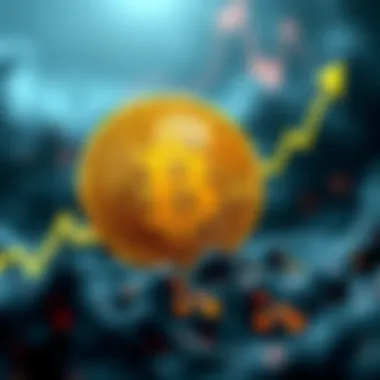 Bitcoin Surge Bitcoin symbol with a rising graph indicating price increase amid market fear