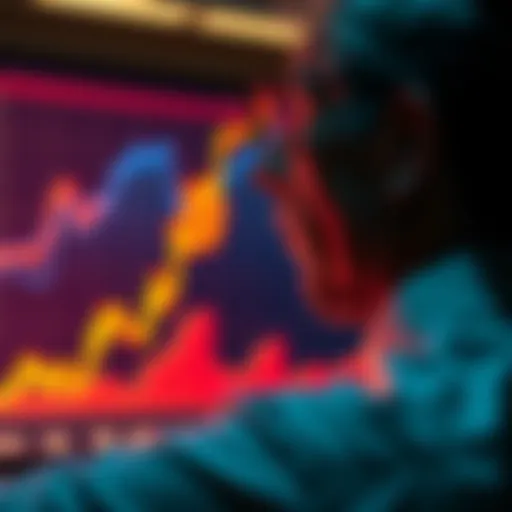 A person looking at rising Bitcoin charts while considering portfolio adjustments.