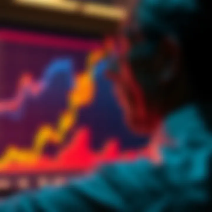 A person looking at rising Bitcoin charts while considering portfolio adjustments.