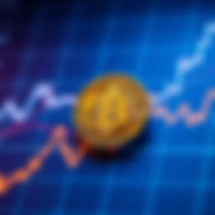 A chart showing Bitcoin's performance with the Bitcoin symbol prominently displayed in the foreground.