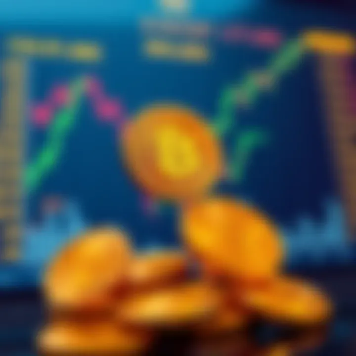 A chart showing Bitcoin prices, tax calculations, and dollar cost averaging effects on investments, with icons for capital gains and losses