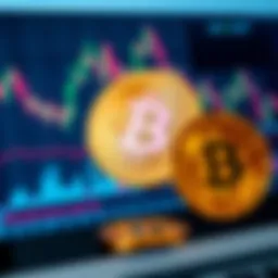 A close-up of Bitcoin tokens displayed on a computer screen, representing the digital currency's cost and perceived value in the market.