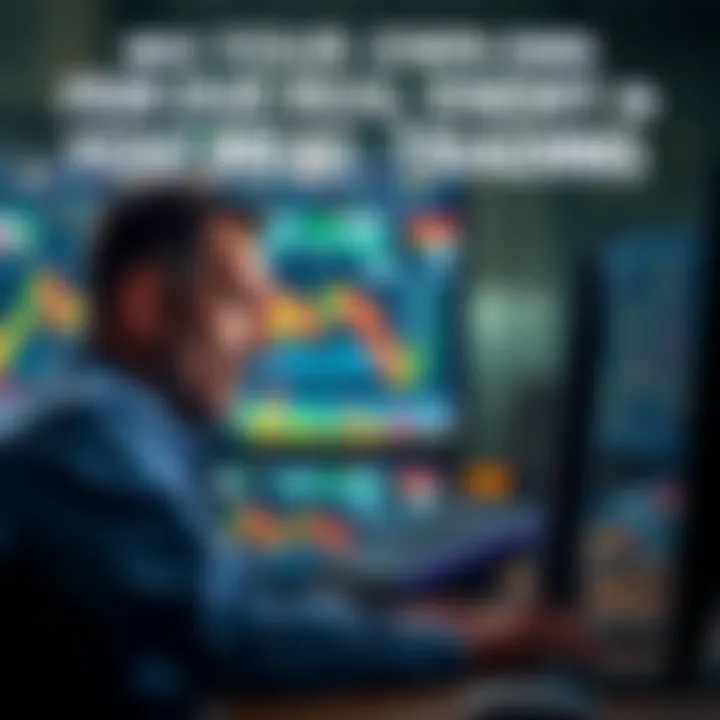 A worried trader looking at Bitcoin charts on a computer, reflecting anxiety about market changes.