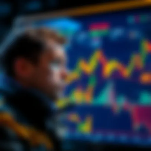 A trader looks at a Bitcoin price chart, pondering the 4-year cycle phenomenon with a thoughtful expression.