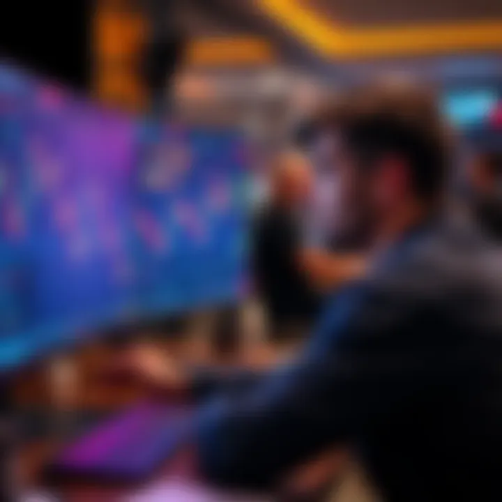 A person analyzing Bitcoin charts on a computer, showing focus and determination while trading.